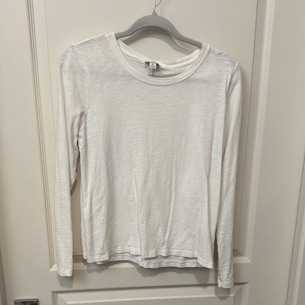 J. Crew Cotton White Long Sleeve Tee